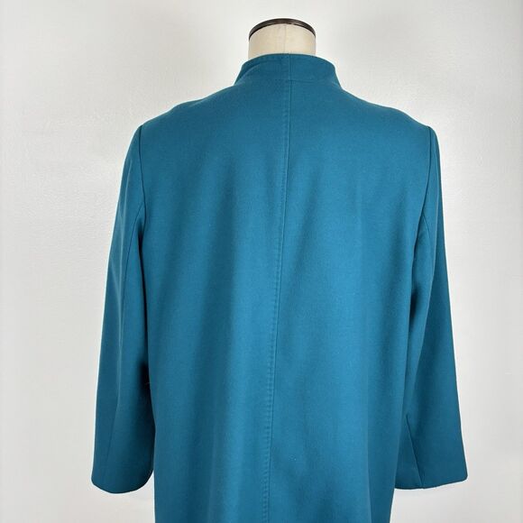 J Jill Chelsea Coat Long Peacoat Ocean Teal Blue Fits Like Large see Description - Picture 11 of 13